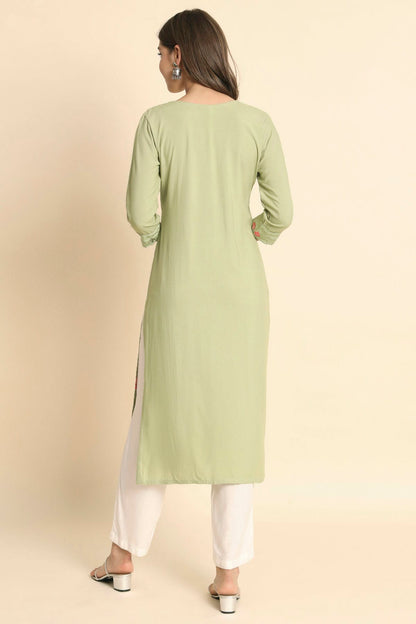 Pista Green Colour Rayon Kurti VSKR1111113