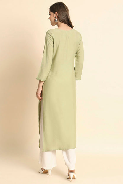 Pista Green Colour Rayon Kurti VSKR1111118
