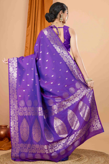 Purple Colour Banarasi Silk Woven Work Traditional Saree VSSD1113534