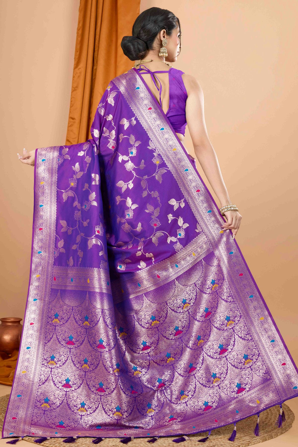 Purple Colour Banarasi Silk Woven Work Traditional Saree VSSD1113544