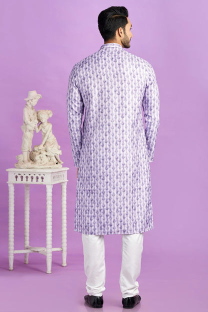 Purple Colour Cotton Pintex Work Kurta Pajama VSKP1230191