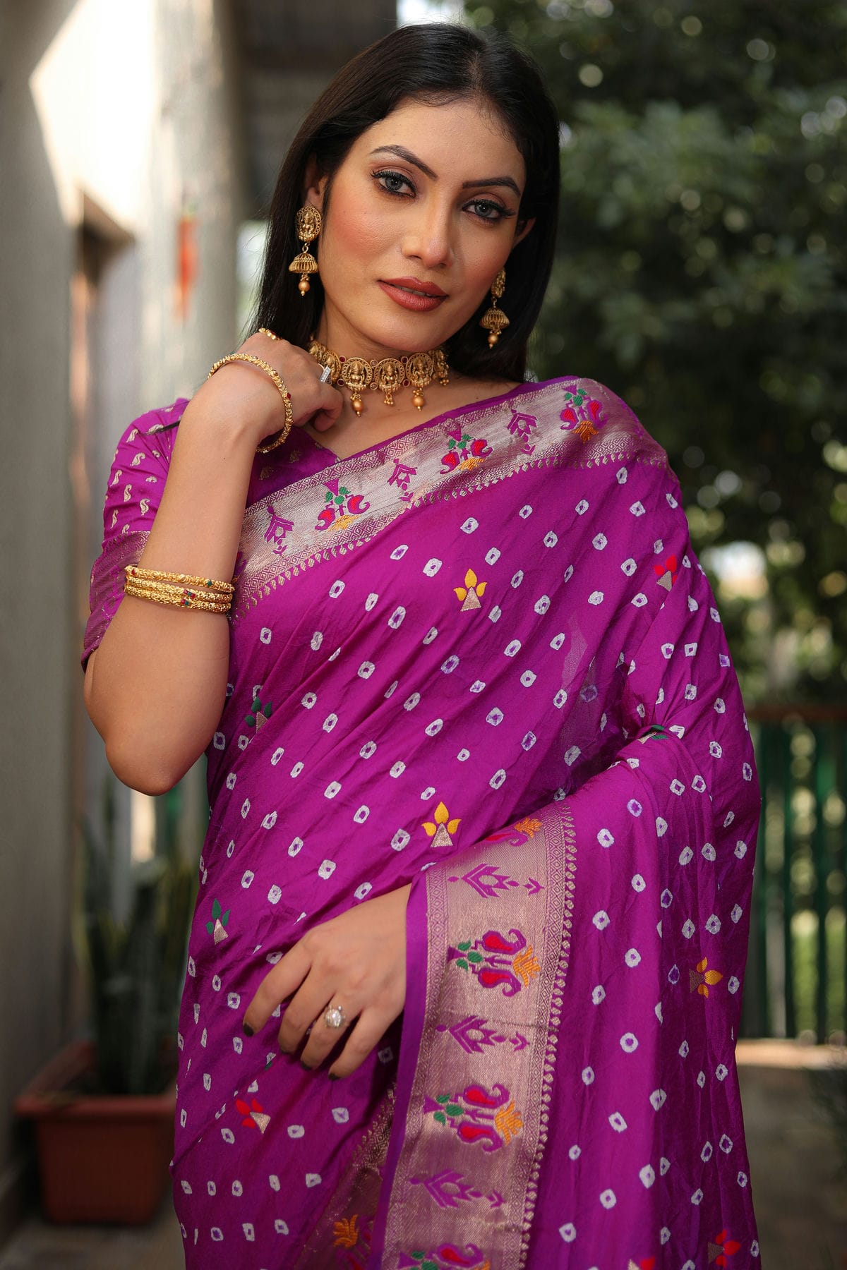 Purple Colour Dola Silk Paithani Saree VSSD1110940
