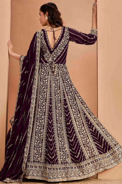 Purple Colour Faux Georgette Anarkali Suit VSSM1050736