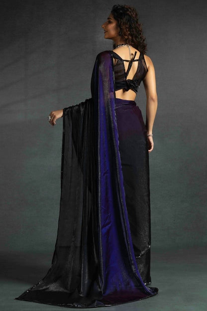 Purple Colour Fendi Satin Silk Ready To Wear Saree VSSD1122029