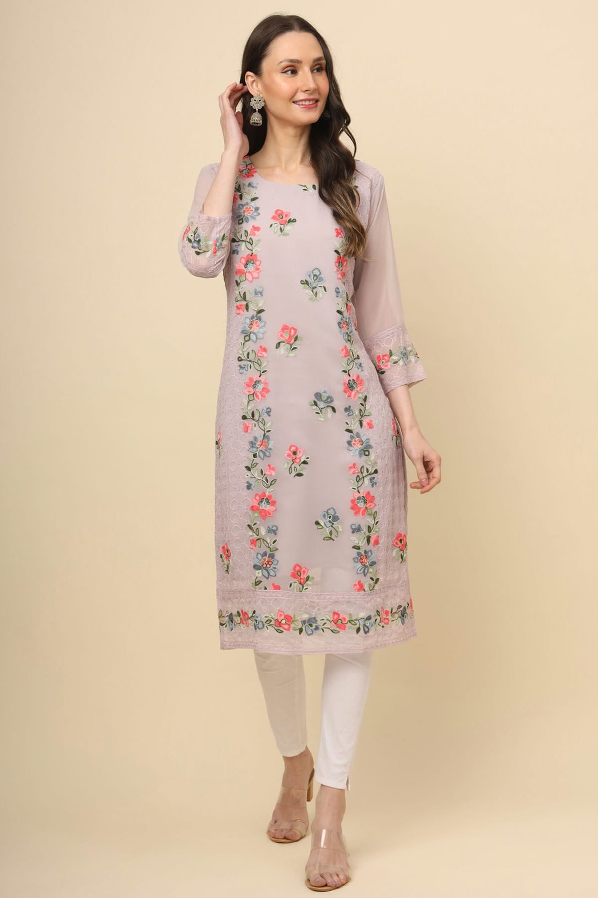 Purple Colour Georgette Kurti