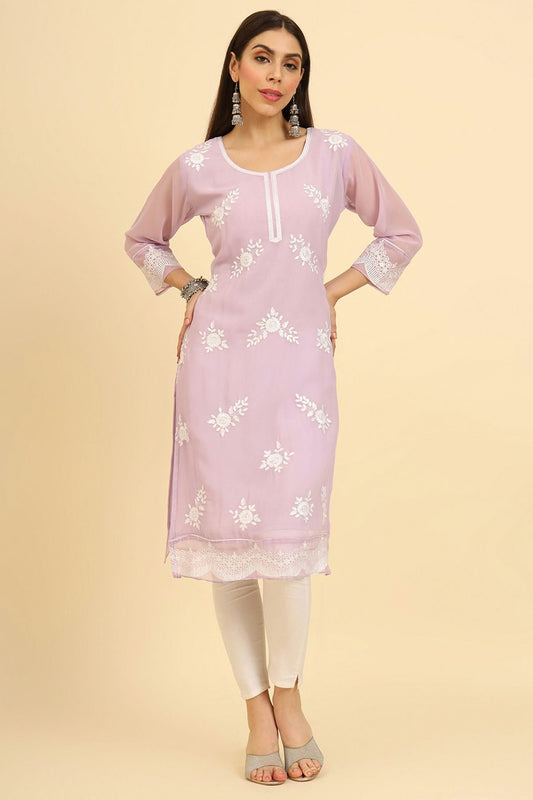 Purple Colour Georgette Kurti