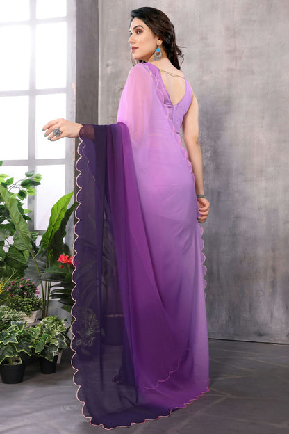Purple Colour Georgette Saree VSSD1180141