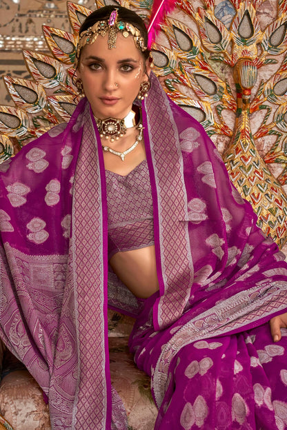 Purple Colour Georgette Traditional Saree VSSD1290180