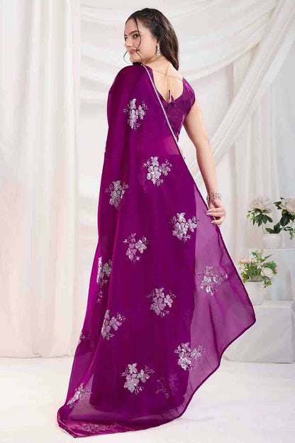 Purple Colour Jimmi Choo Designer Saree VSSD1112842