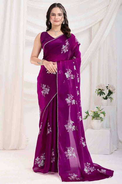 Purple Colour Jimmi Choo Designer Saree VSSD1112842
