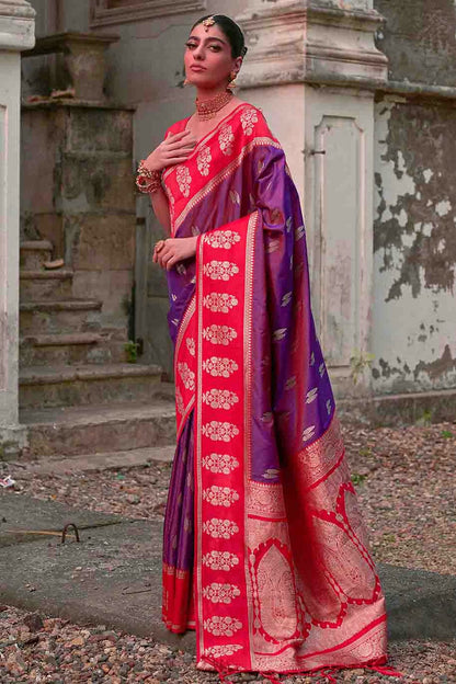 Purple Colour Kanchi Silk Traditional Saree