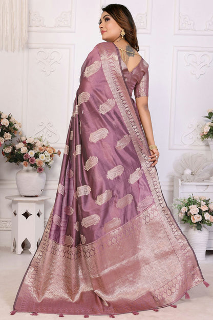 Purple Colour Organza Traditional Saree