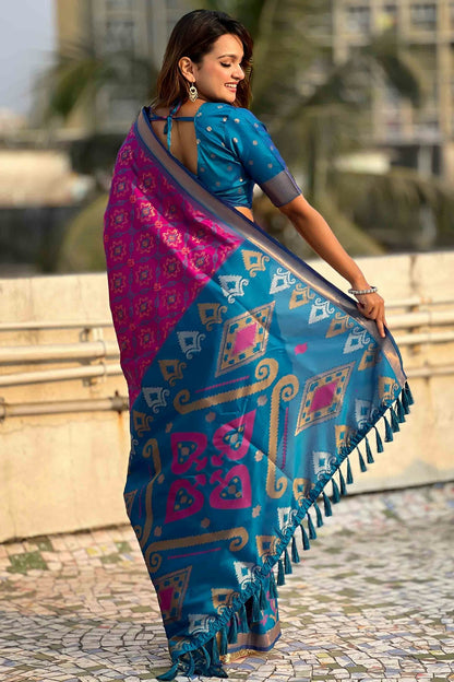 Purple Colour Patola Silk Traditional Saree