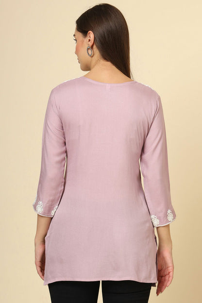 Purple Colour Rayon Readymade Top VSTP1110857