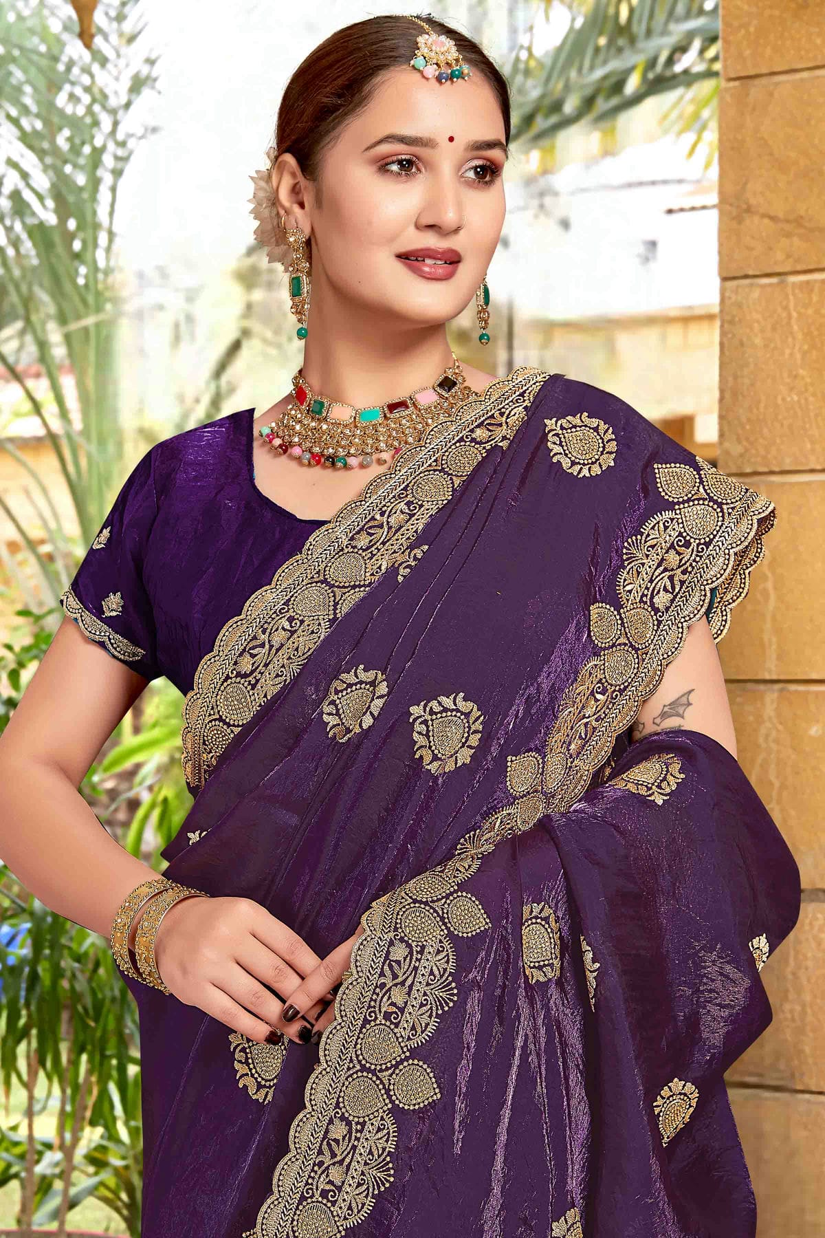Purple Colour Silk Designer Saree VSSD1121971