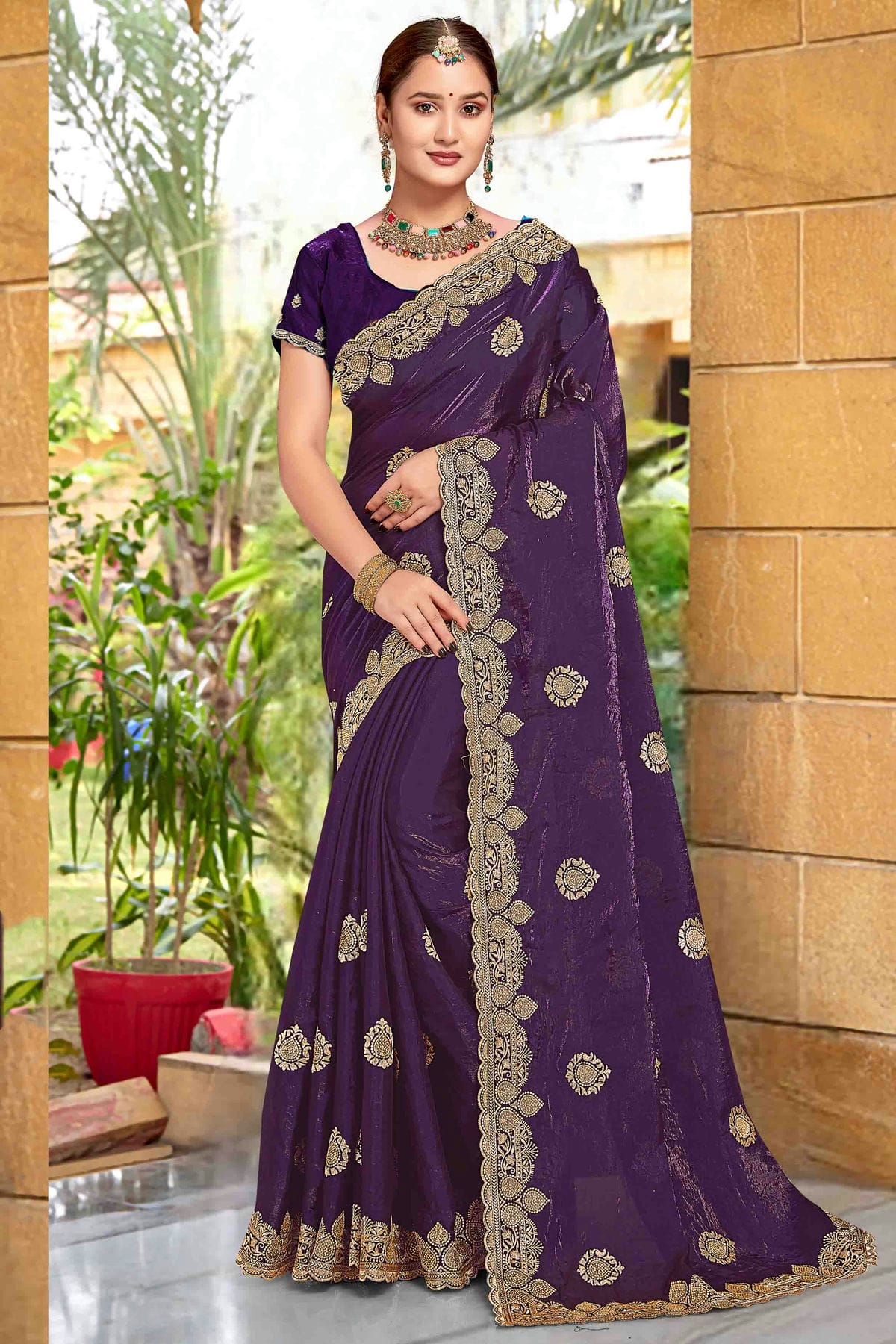 Purple Colour Silk Designer Saree VSSD1121971