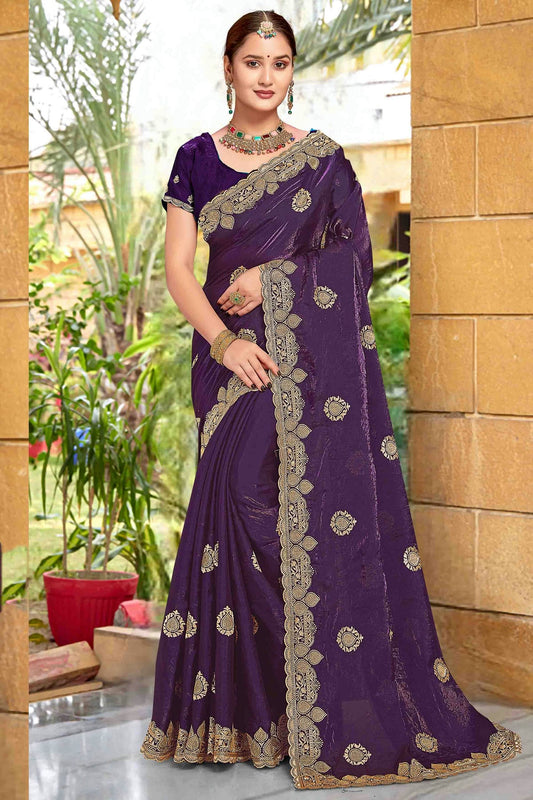 Purple Colour Silk Designer Saree VSSD1121971