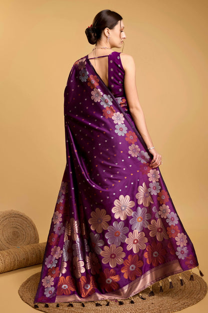 Purple Colour Silk Saree VSSD1110070