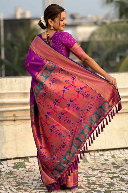 Purple Colour Soft Silk Traditional Saree VSSD1111617