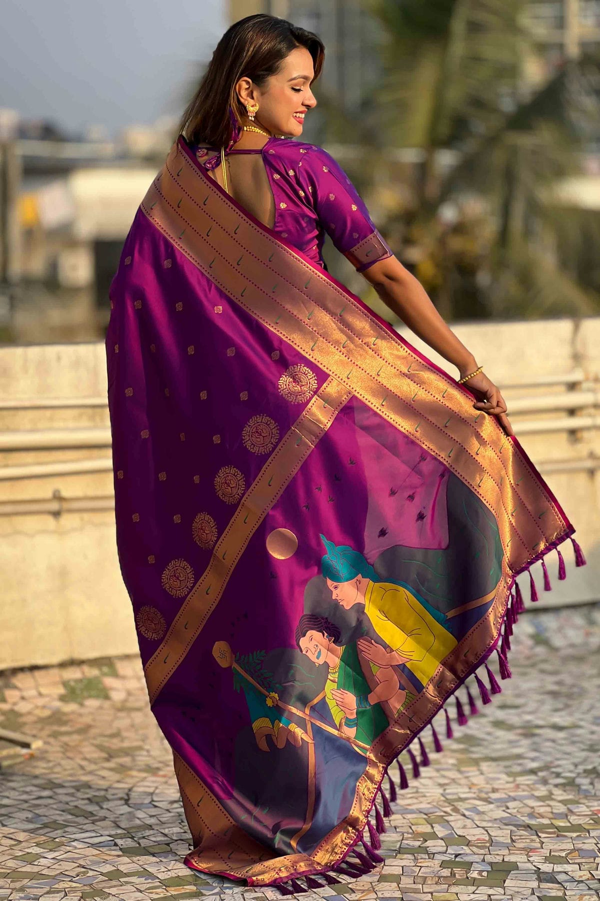 Purple Colour Soft Silk Traditional Saree