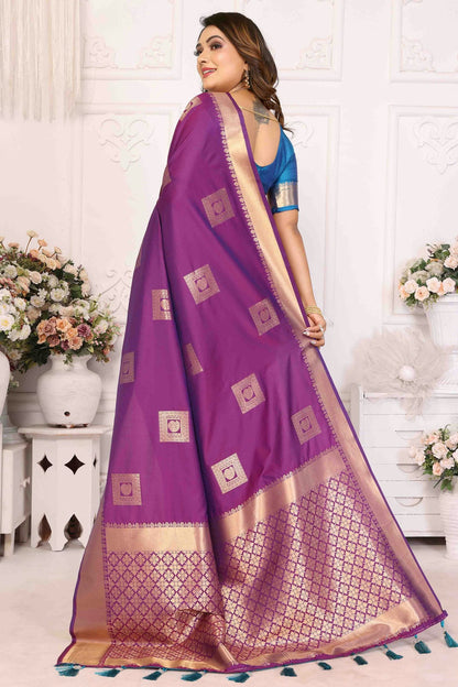 Purple Colour Soft Silk Traditional Saree