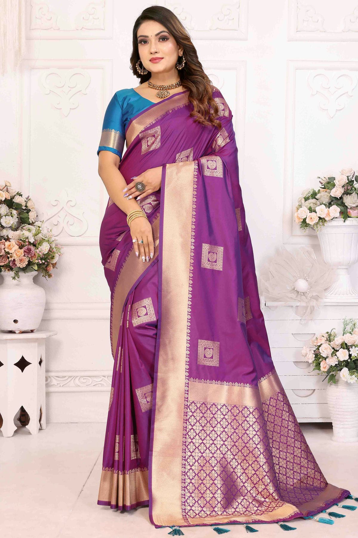 Purple Colour Soft Silk Traditional Saree VSSD1113104
