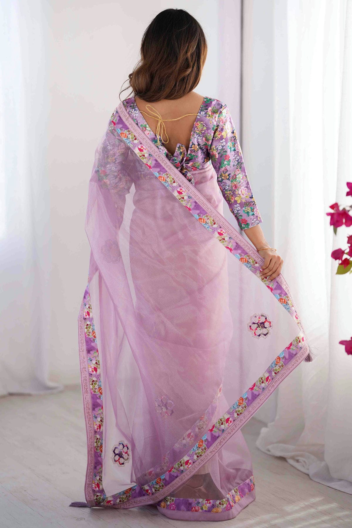 Purple Colour Twill Net Desginer Saree VSSD1113839