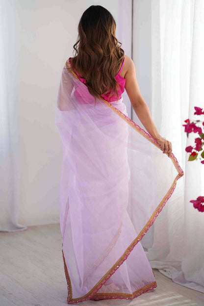 Purple Colour Twill Net Desginer Saree VSSD1113845