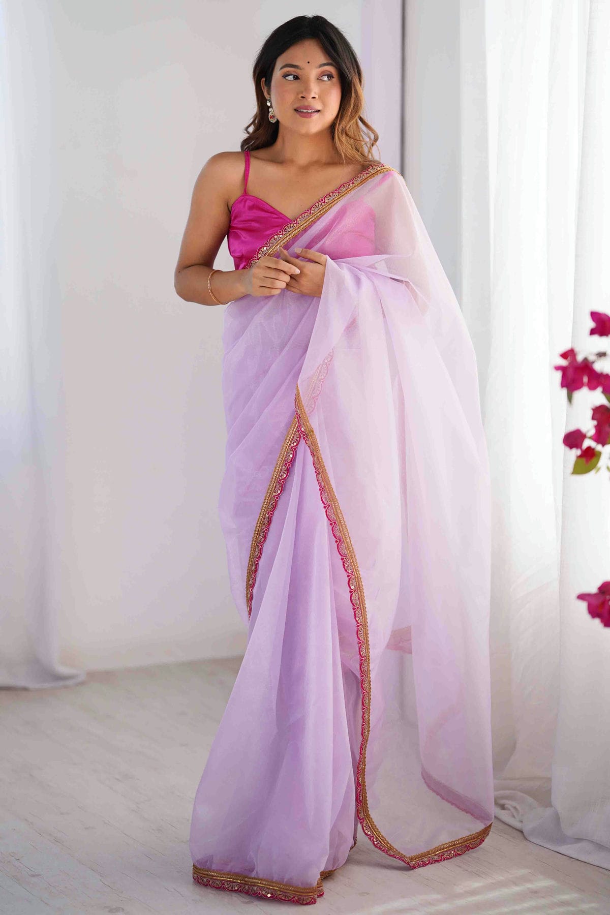 Purple Colour Twill Net Desginer Saree VSSD1113845
