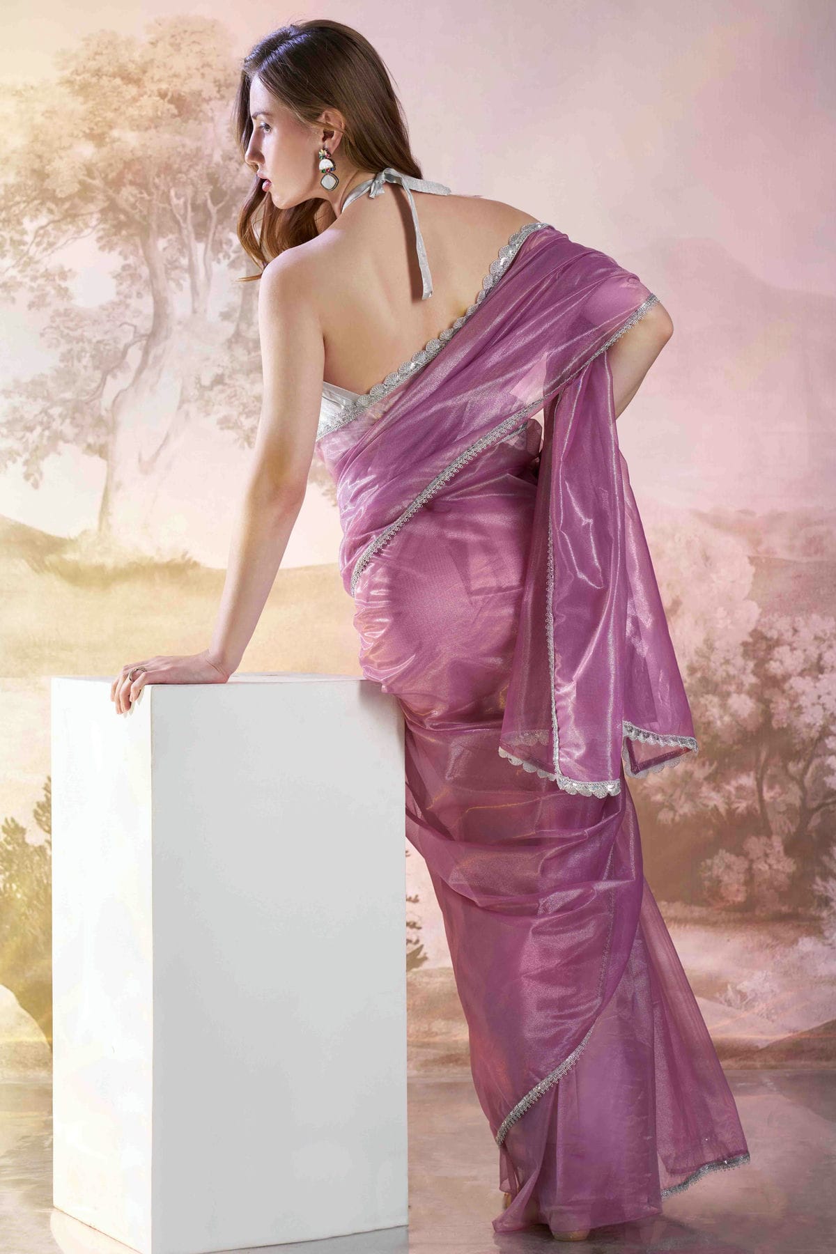 Purple Colour Twill Net Designer Saree VSSD1113021
