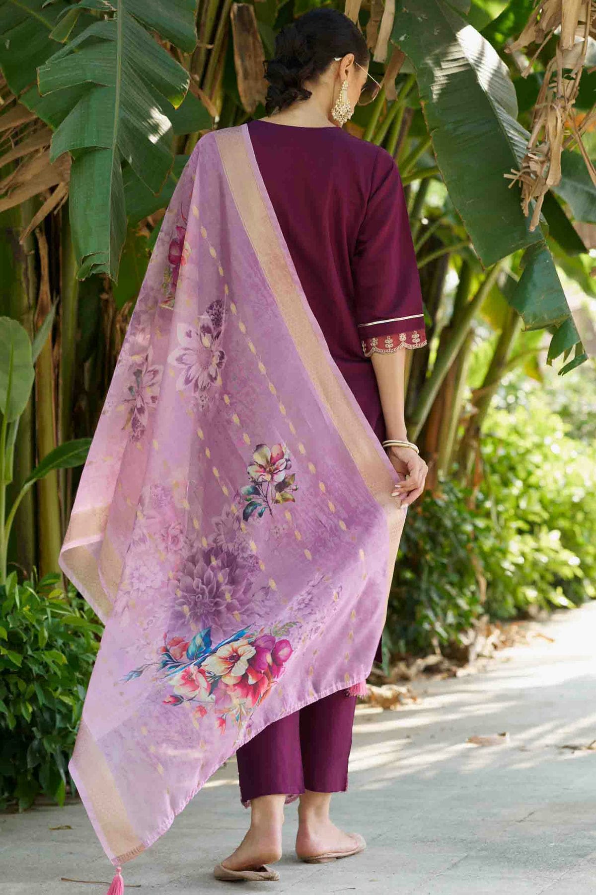 Purple Colour Viscose Rayon Embroidery Pant Style Suit VSSS1113631