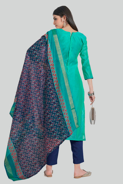 Rama Green Colour Chanderi Silk Pant Style Suit VSSM1110609