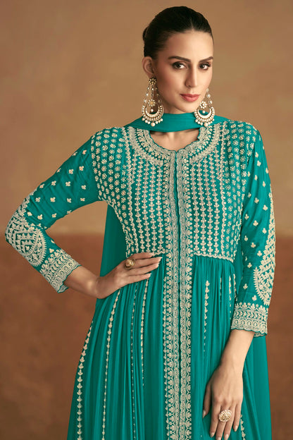 Rama Green Colour Chinon Pant Style Suit VSSM1140538