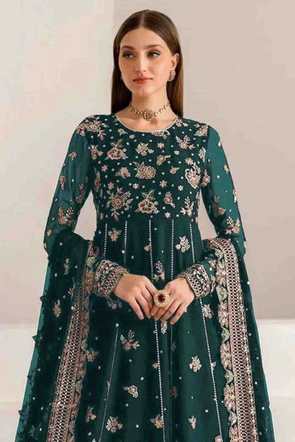Rama Green Colour Faux Georgette Anarkali Suit VSSM1140889