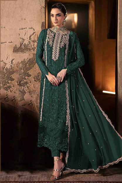 Rama Green Colour Faux Georgette Pakistani Suit VSSM1140896