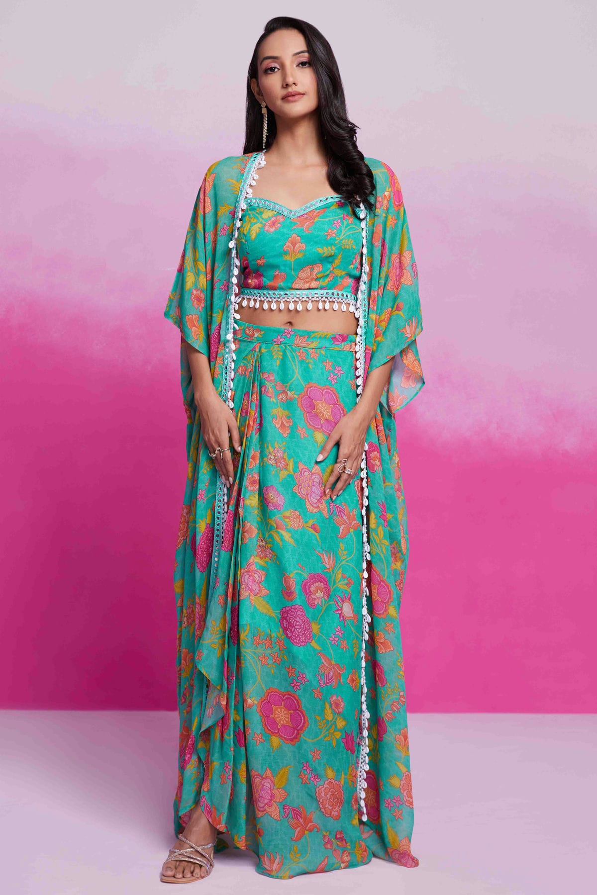 Rama Green Colour Georgette Co-Ord Set VSTP1080942