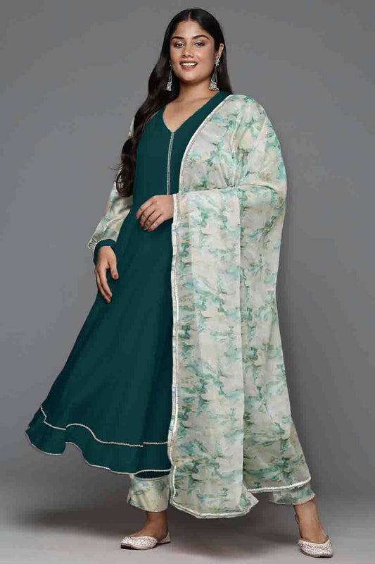 Rama Green Colour Poly Crepe Stitched Pant Style Suit VSSS1113795