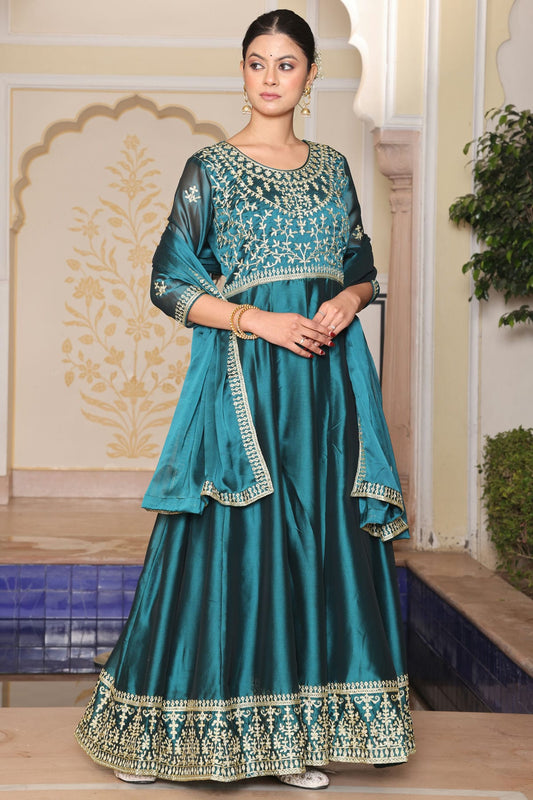 Rama-Green-Colour-Semi-Stitched-Rangoli-Silk-Anarkali-Suit-VSSM1170040