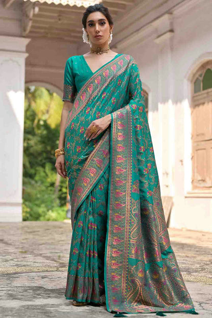Rama Green Colour Silk Traditional Saree VSSD1260051