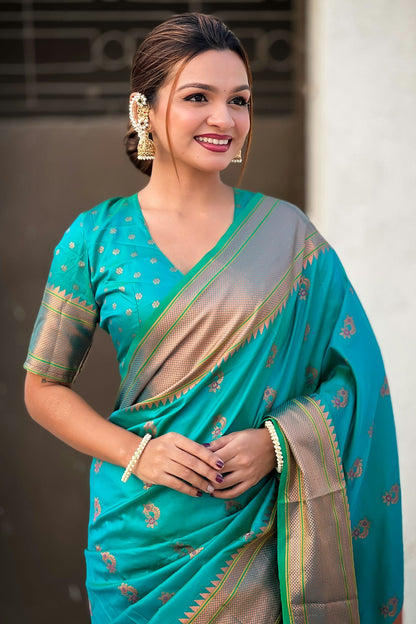 Rama Green Colour Soft Silk Traditional Saree VSSD1111613