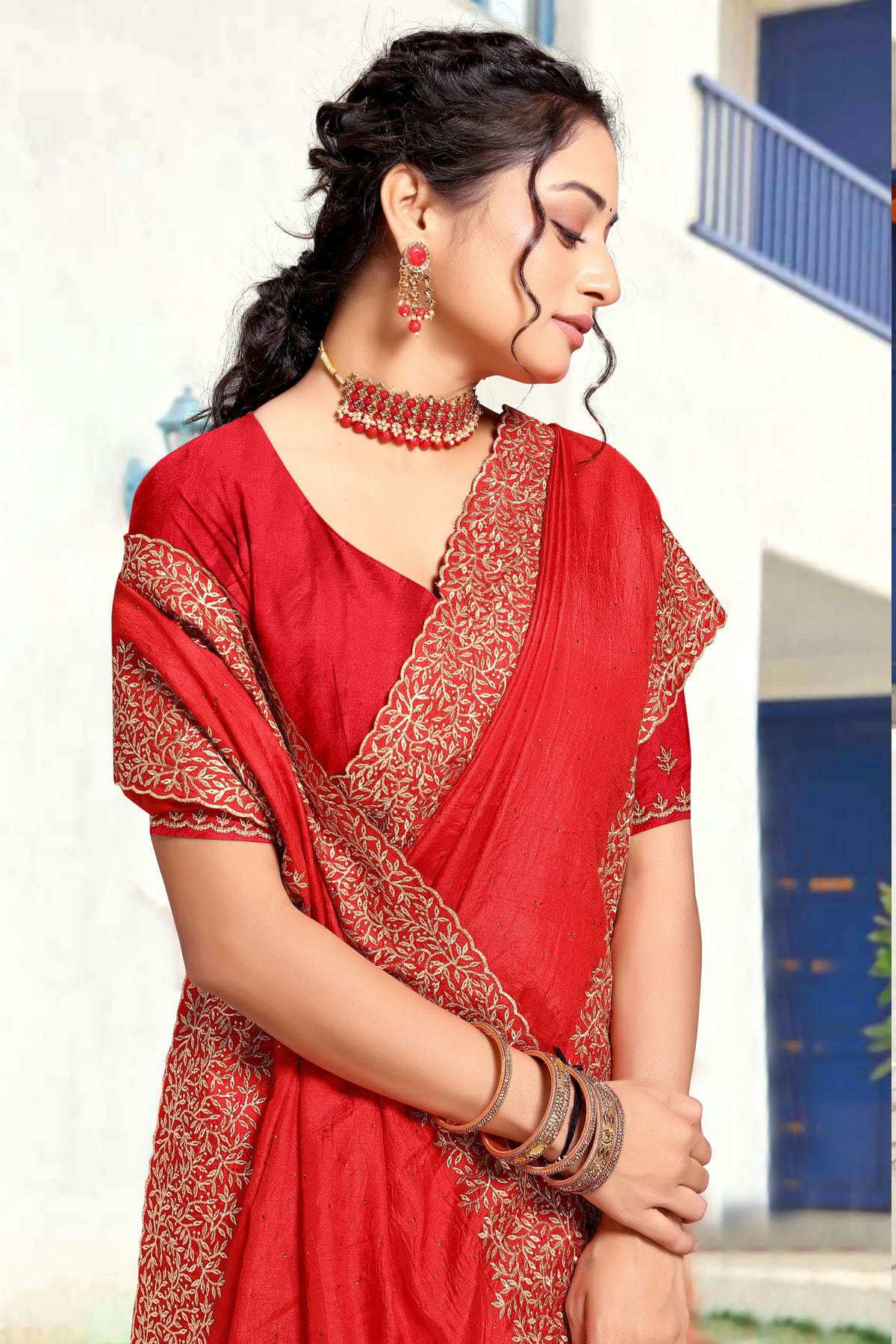Red Colour Art Silk Designer Saree VSSD1121833