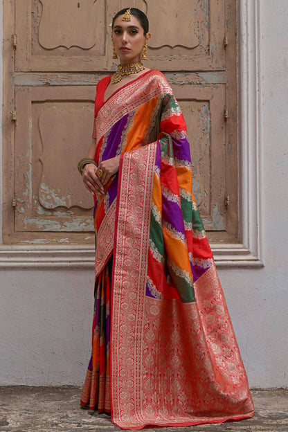 Red Colour Banarasi Silk Traditional Saree