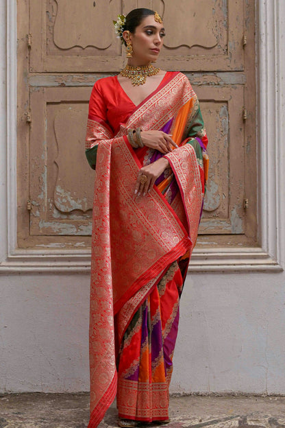 Red Colour Banarasi Silk Traditional Saree