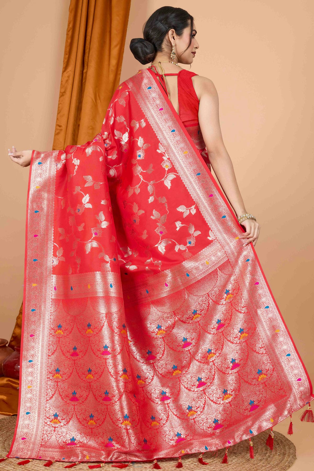 Red Colour Banarasi Silk Woven Work Traditional Saree VSSD1113535