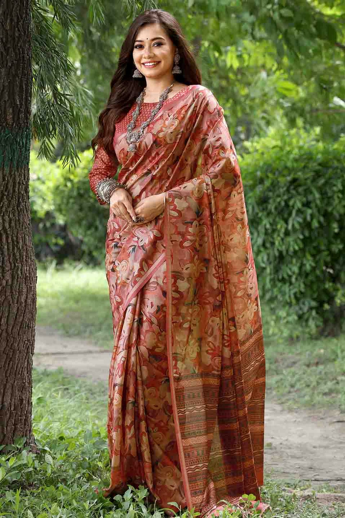 Red Colour Cotton Silk Traditional Saree
