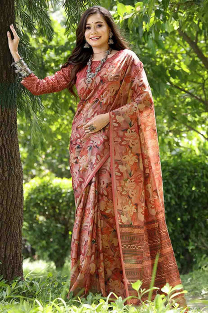 Red Colour Cotton Silk Traditional Saree VSSD1260091