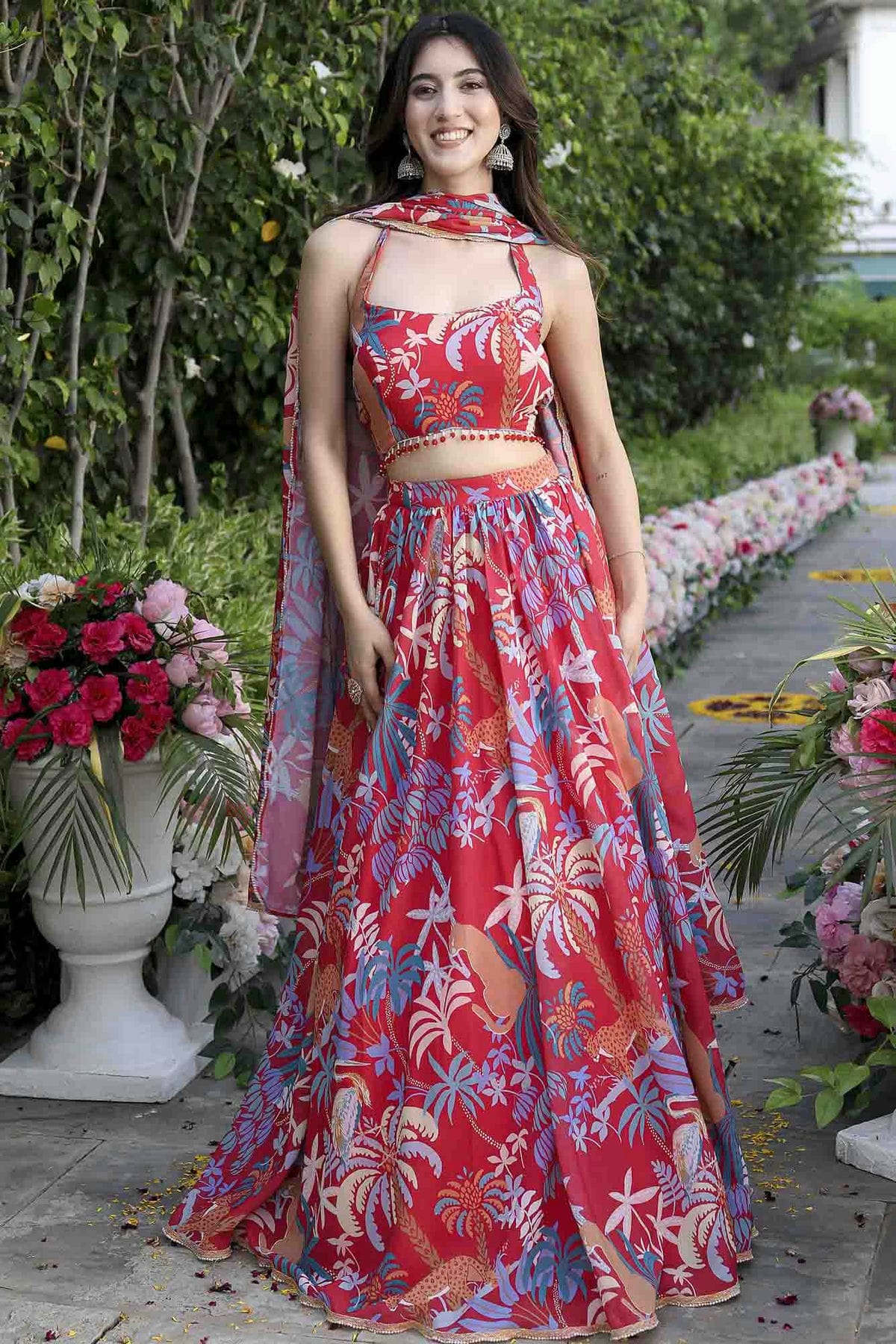 Red Colour Georgette Lehenga Choli VSLC1113151