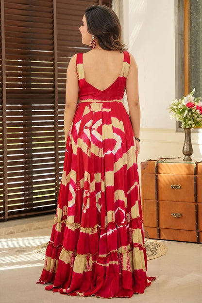 Red Colour Rayon Fabric Stitched Gown VSGW1112364