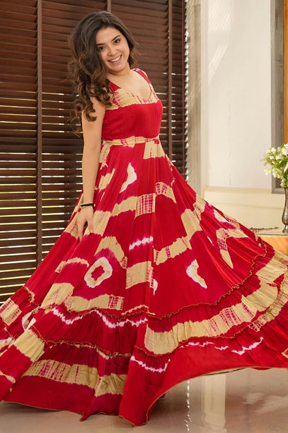 Red Colour Rayon Fabric Stitched Gown VSGW1112364