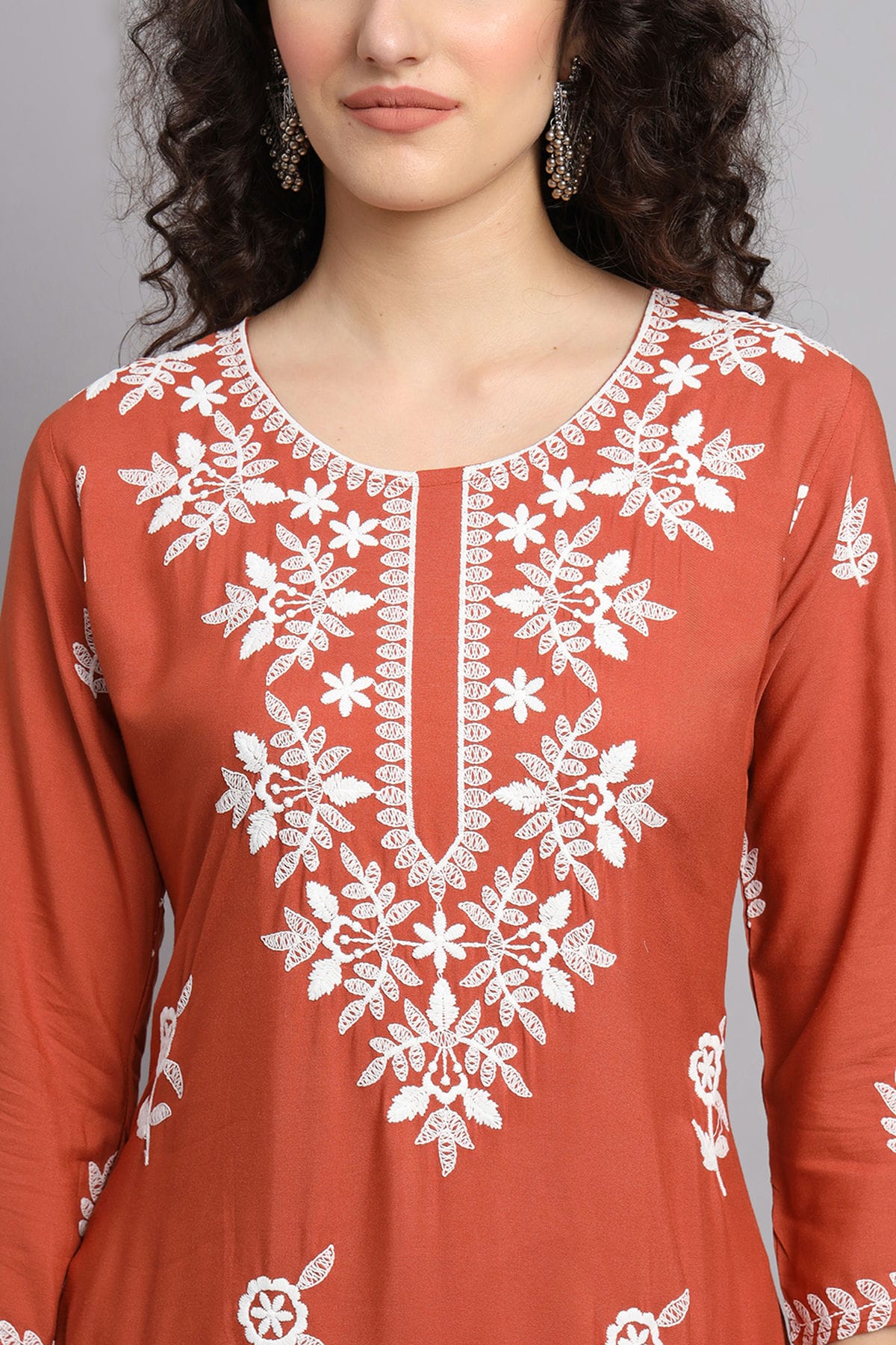 Red Colour Rayon Kurti VSKR1111087